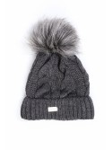 Women\'s winter braided hat, graphite C52 - Online store - Boutique